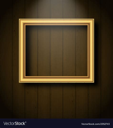 Vintage picture frame on wooden wall Royalty Free Vector