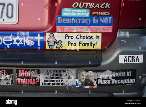 Left wing Political Bumper Stickers Stock Photo - Alamy
