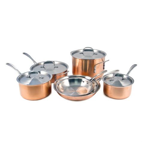 Calphalon Calphalon Tri-Ply Copper 10-Piece Stainless Steel Cookware Set & Reviews | Wayfair