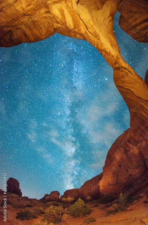 Arch and milky way, Arches National Park Utah Stock Photo | Adobe Stock