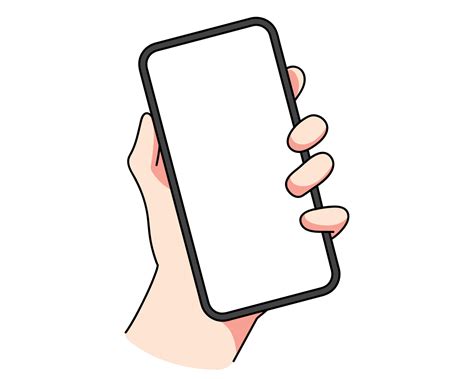 Hand holding smartphone mobile phone concept hand drawn cartoon art ...