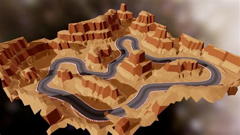 Racing Circuit - Canyon Landscape Low Poly - 3D model by Moisés Moreno (@MoisesMoreno) [714ef0d ...