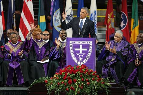 Obama Leads Crowd in “Amazing Grace” at Funeral for Church Shooting Vi | Vanity Fair