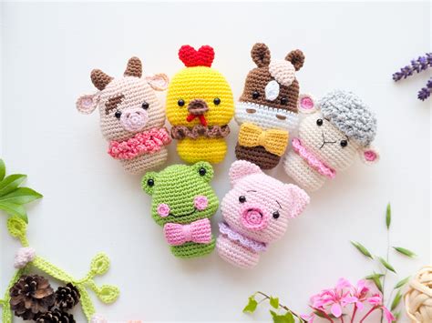 Crochet Mini Toys: Frog Chick Sheep Pig Horse and Cow - Etsy Australia