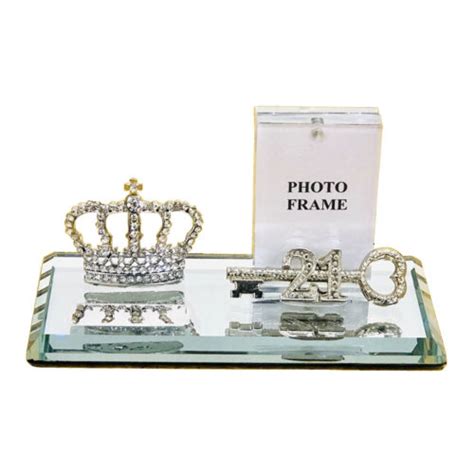 TK2098 Princess Crown XL Gold on Large Mirror base with Photo Frame ...