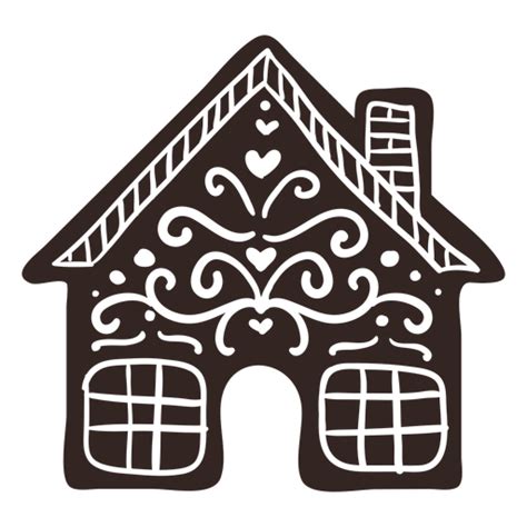 Gingerbread House Cookie Detailed Silhouette PNG & SVG Design For T-Shirts