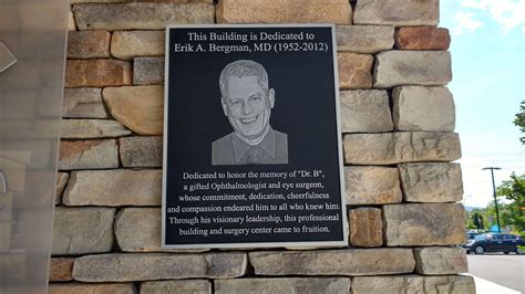 Memorial Plaque for Erik A. Bergman, MD - Designs & Signs