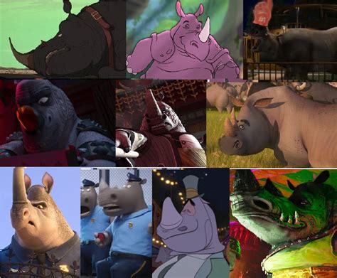 Fictional Rhino in each film version by zielinskijoseph on DeviantArt