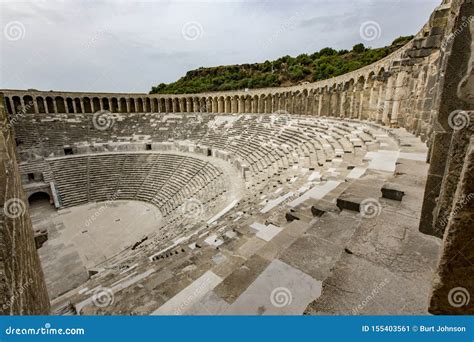 Ruins of Stadium at Aspendos Stock Image - Image of serik, ancient ...