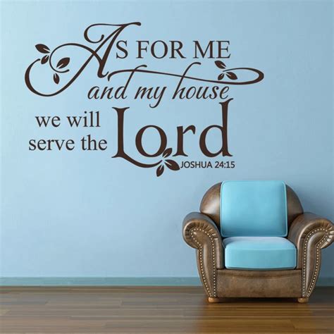 AS FOR ME and my house we will serve the Lord Christ Bible Verse Wall Decal Vinyl Art Quote 56cm ...