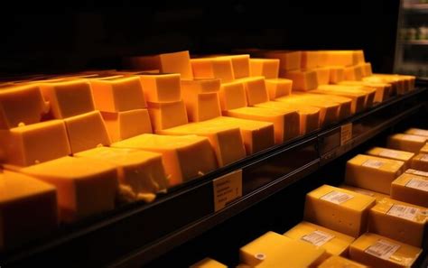 Premium Photo | A lot of cheese different types of cheese on the market ...