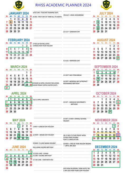 School Calendar - Riam Hill International Secondary School