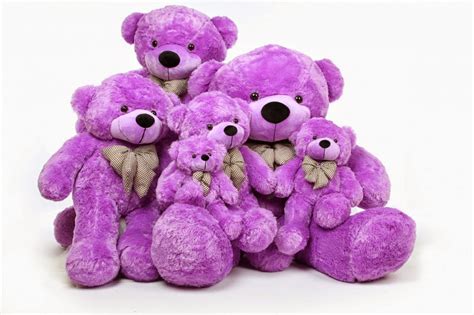 Teddy Bears Beautiful Toys In Purple Color HD Image - Wallpapers