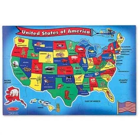 U S A Map Puzzlemelissa Amp Doug Printable Of United States - United States Map Puzzle Printable ...