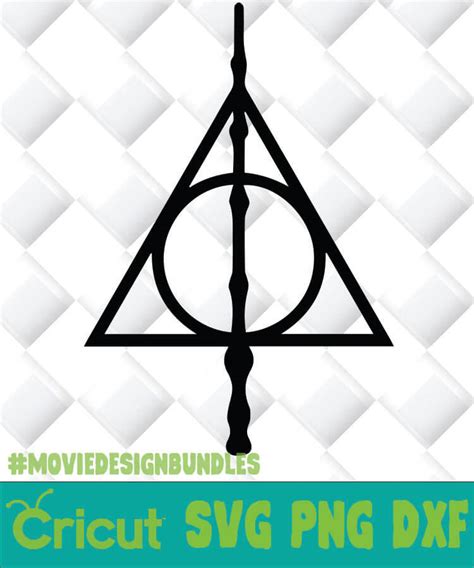 HARRY POTTER DEATHLY HALLOWS WITH WAND SVG, PNG, DXF, CLIPART - Movie Design Bundles