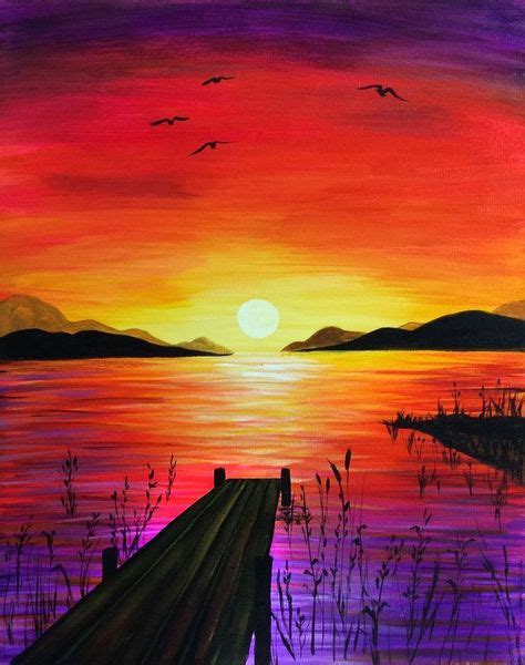 10 Sonnenuntergang malen-Ideen | sonnenuntergang malen, leinwandkunst, leinwandmalerei
