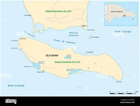 Vector map of the island of Saona belonging to the Dominican Republic Stock Vector Image & Art ...