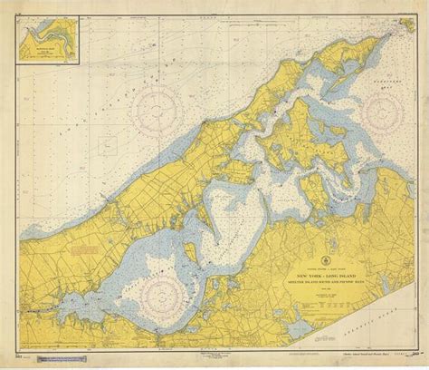 Shelter Island Sound Map & Peconic Bay Map - Long Island 1952 Map Long Island, Peconic Bay ...