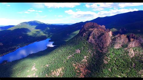 Castle Mountain at Wellington Lake, Colorado - Drone - YouTube