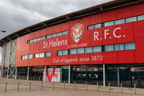 Exterior of Main Entrance for St Helens Rugby Football Club Stadium St Helens March 2019 ...