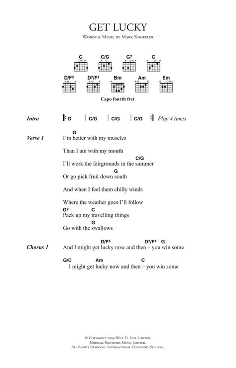 Get Lucky by Mark Knopfler - Guitar Chords/Lyrics - Guitar Instructor