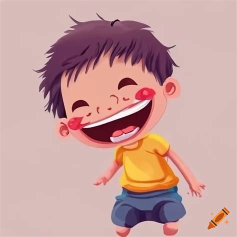 Cute kid laughing cartoon