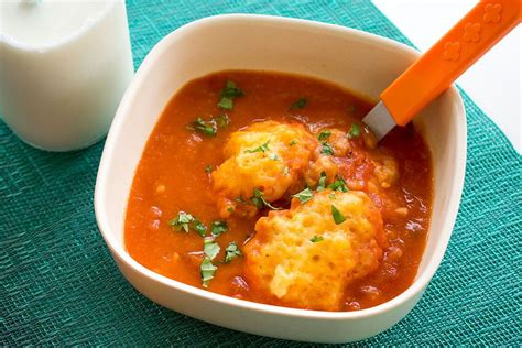 Season’s Eatings: Fresh Tomato Soup with Cheesy Dumplings