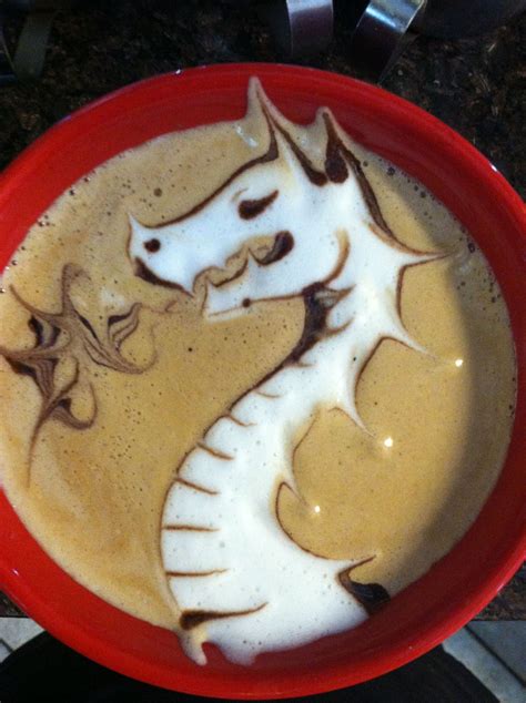 Dragon latte art | Cappuccino art, Latte art, Coffee art