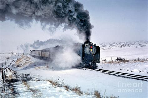 Union Pacific 844 Steam Locomotive on a Snowy Run Photograph by Wernher ...