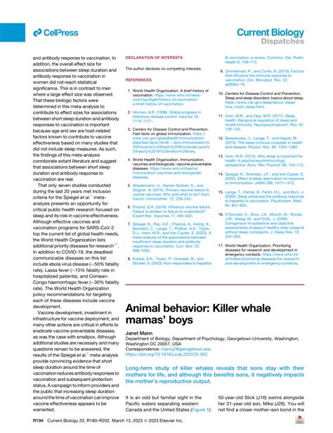 (PDF) Animal behavior: Killer whale mamas’ boys