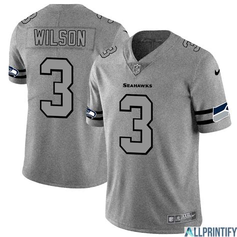 Russell Wilson Seattle Seahawks 3 Gray Vapor Limited Jersey - Allprintify