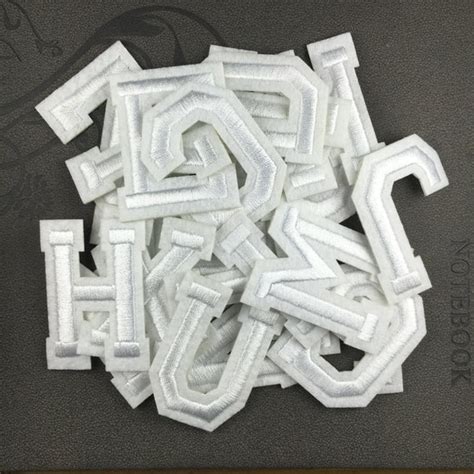 white letters patch iron on letters embroidered patch iron on