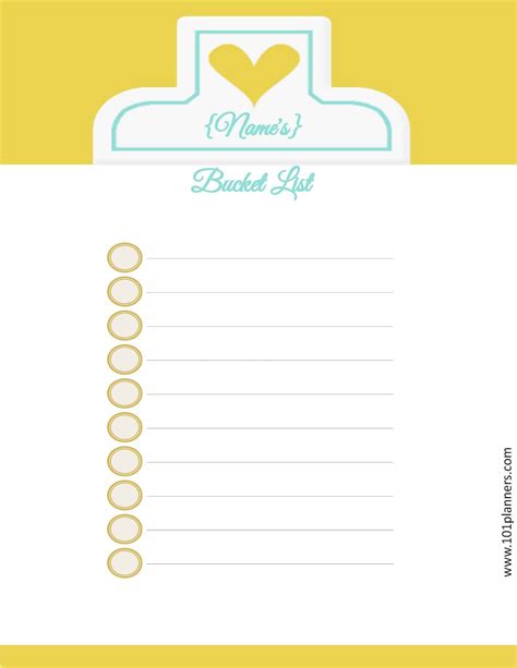 Free Bucket List Printable | Customize Online & Print at Home