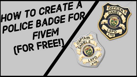 HOW TO MAKE A POLICE BADGE FOR FIVEM - FREE! NO DOWNLOADS! - YouTube