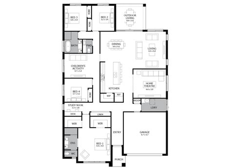 One Storey Residential Floor Plan - Image to u