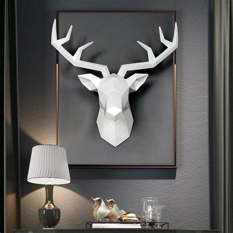 Home Decoration Accessories,3D Deer Head,Statue,Sculpture,Wall Decor ...