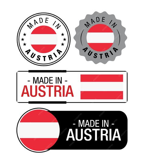 Premium Vector | Set of Made in Austria labels, logo, Austria flag ...