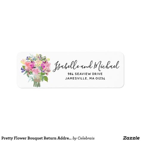 Pretty Flower Bouquet Return Address Labels | Wedding supplies, Wedding bouquets, Stationery gift
