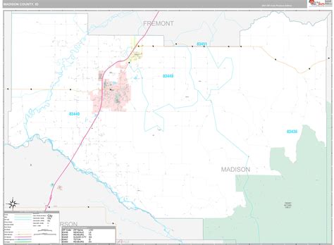 Madison County, ID Wall Map Premium Style by MarketMAPS - MapSales.com