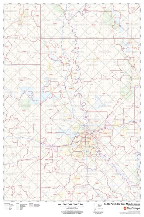 Caddo Parish Zip Code Map, Louisiana | Caddo Parish County Zip Codes