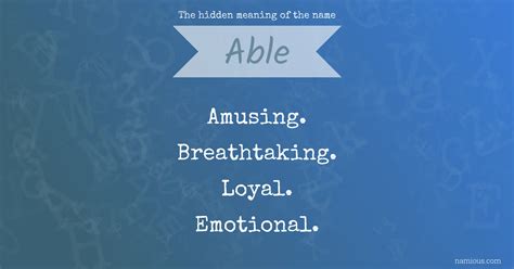 The hidden meaning of the name Able | Namious