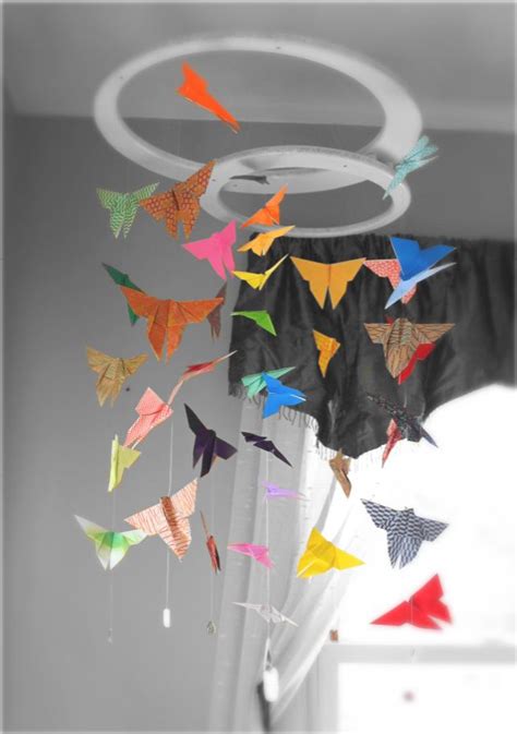 Origami Butterfly mobile, made for Vada's first birthday | Butterfly ...