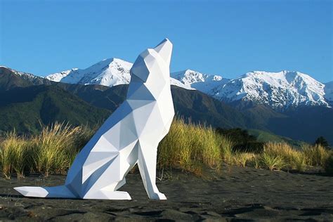 Stark White Geometric Animal Sculptures by Ben Foster