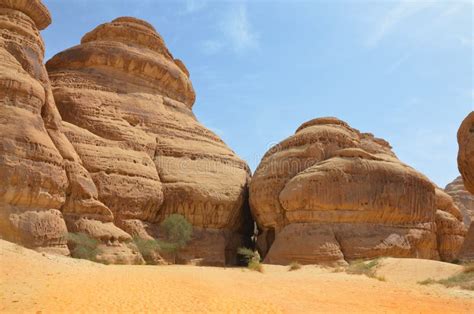 Saudi Arabia Desert Landscape Madain Saleh Stock Image - Image of saudi ...