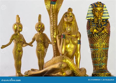 Figures Pharaoh, Snake, Cleopatra and Nebtht, Eset Stock Photo - Image of eset, historic: 215498934