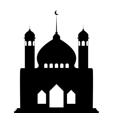 Illustration of Islamic Mosque Silhouette Vector 7438196 Vector Art at ...