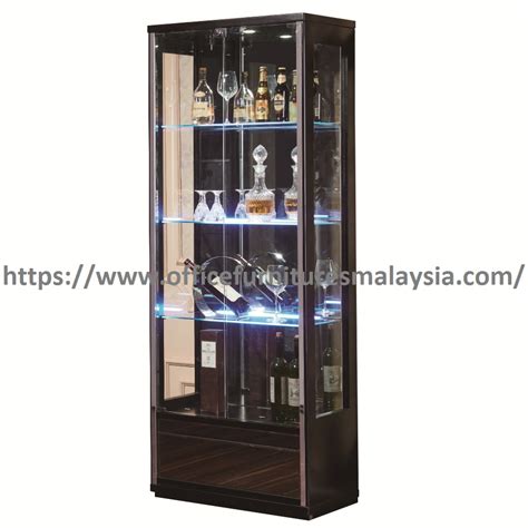 6.3ft Lockable Glass Display Cabinet With LED Lights | Almari Kabinet