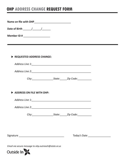 Printable Change Of Address Form Template - Printable Forms Free Online