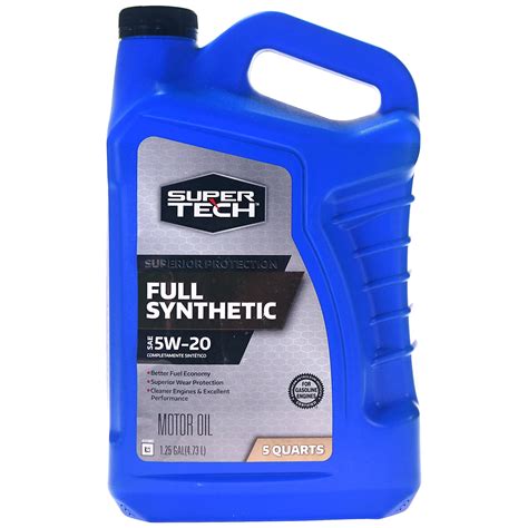 (3 pack) Super Tech Full Synthetic Motor Oil, 5W20, 5 qt - Walmart.com