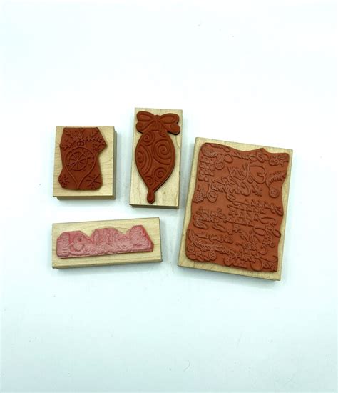 Rubber Christmas Stamps Scrap Booking Set of 4 - Etsy